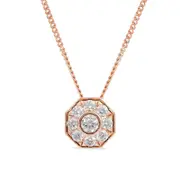 0.25 CT. T.W. Natural Diamond Octagonal Pendant in 10K Rose Gold