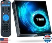 T95 Android TV Box 4GB RAM 128GB ROM, 2025 Android TV Box 10.0 with Max Stora