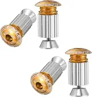 HARFINGTON 2 Pair Bike Handlebar End Plugs Aluminum Bar End Caps 18-20mm Adjustment Expanding Locking with Screw for MTB Road BMX Fixed Gear Bike, Gold