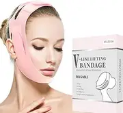 MASIKA Soft Silicone Chin Strap for，V-Line Mask Chin Up Mask V Shaped Face Mask Chin strap for sleeping, Jaw Exerciser，chin wrap,Pink
