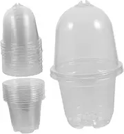KITANDOVE 10 Sets Insulated Nursery Pots with Humidity Domes Gardening Containers for Home Balcony Garden Planting for Succulents and Seedlings