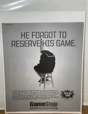 Gamestop He Forgot To Preorder Vintage Gaming Print Ad / Poster / Wall Art