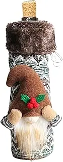 Christmas Wine Covers | Cute Gnome Champagne Bottle Cover - Swedish Tomte Gnomes, Wine Bottle Decorations, Christmas Wine Bag for Hostess Table Decor