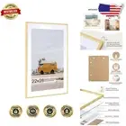 Stylish Brushed Gold Metal Picture Frame 22x28 with Secure Greener Packaging