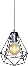 American Retro Style Flush Mount Hanging Lamp,Wrought Iron Chandelier Lampshade,E27 Base Single-Ended Pendant Light,Farmhouse Attic Living Room Ceiling Light Fixture