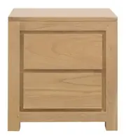Amsterdam Solid White Cedar 2-Drawer Bedside Table (Natural)