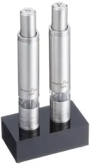EBM One-Hand Pepper Salt Mill Set SP135W Stainless Steel Manual Grinder Silver