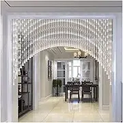 Hanging Room Divider, Hanging Room Divider Wood Beaded Curtain,Natural Wooden Doorway Beads,Handmade Door String Curtains,Bedroom Living Room Divider Backdrop Decoration,Arched,2 Styles