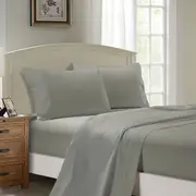 Super Soft 4-Piece Super King Size Sheet Set - Grey