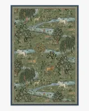 200' x 290' | Machine Washable Runner Rug | Kid & Pet Friendly | Indoor Rug | Owl & Willow Green Rug by Morris & Co. | Ruggable