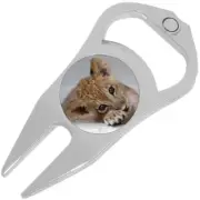 Baby Cub Golf Ball Marker Divot Repair Tool Bottle Opener
