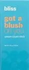 Bliss Got A Blush On You Cream Blush Stick NIB Hey Rose Sealed Blush Stick