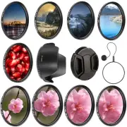 Opteka 55mm 5PC Filter Kit & 4PC Closeup Set for Nikon AF-P 70-300 f/4.5-6.3G ED