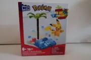 MEGA Pokemon Action Figure Building Toys Set Pikachu's Beach Splash with 79