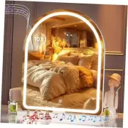 Vanity Mirror with Lights and Bluetooth Speaker, 18"×22" Arched LED 18" × 22"