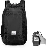 Lightweight Portable Foldable Backpack Waterproof Backpack Folding Bag Ultralight Outdoor Pack for Women Men Travel Hiking Black