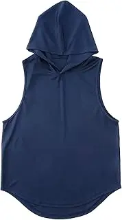 [VgueElegc] Men's Basketball Sleeveless Shirts Hooded Male Muscle Hoodie Tank Tops Lightweight Hooded Tank Shirts for Men