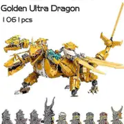 Secc New Ninja Series Lloyd Golden Ultra Dragon Building Blocks Four-headed Dragon Mech Figures Bricks Toys For Children Gifts 71774-xh