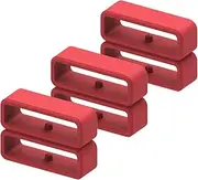 Band Keepers intended for Garmin Instinct/Instinct 2/Vivoactive 4/Fenix 7/Fenix 6/Fenix 5 Watch Bands, Silicone Fastener Rings Security Loop/Holder/Retainer (Red-6pcs)