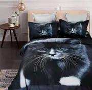 Cat Quilt/Doona/Duvet Cover Set - Super King Size