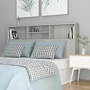 Headboard Cabinet, Storage Bed Headboard Beds Head Frame Concrete Grey 160x19x103.5 cm