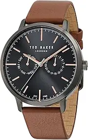 [TED BAKER] Men's Haarvin BKPHAS506 IP Gunmetal Black Tan Leather Watch