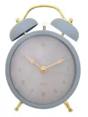 Vintage Retro Analogue Twin Bell Alarm Clock Loud Clocks Bedside Desk Blue