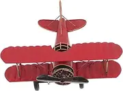 Vintage Iron Aircraft Model Retro Biplane Tabletop Decoration for Home Decor Rustic Style Plane Ornament Creative Craft for Living Room House and Study Room