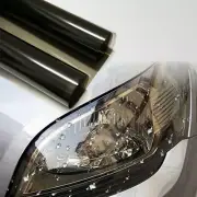 Black Gloss Light Smoke Vinyl Film Tint Headlight Taillight Sticker Wrap Cover (for: Daihatsu)