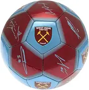 West Ham United FC Printed Signature Mini Football (UK Size: 1) (Claret/Sky Blue/Yellow)