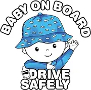 5 Piece High Visibility Baby in Car Sticker Set - Warning Open Door Sign, Drive Safely, Baby on Board - Waterproof, UV Proof Car Stickers