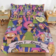 a1441 Bob\'s Burgers Louise Duvet Cover Set, 3 Piece Bedding Set 86x70" Double Sided Printing Decorative Comforter Cover Set (1 Duvet Cover + 2 Pillow