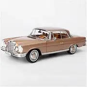 Scale Finished Model Car 1:18 for Benz 250SE Coupe Hardtop 1969 Gold Alloy Classic Nostalgic Two-Door Car Model Gift Miniature Replica Car