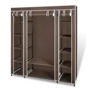 Large Space Storage Portable Bedroom Double Wardrobe Stable Easy Assemble - brow