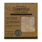 3pc Reusable Natural Organic Beeswax Food Wraps Storage Cover Seals S/M/L Set