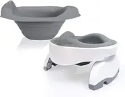 Potette Plus Premium Potty Value Pack: Kalencom 2in1 Potette Plus Premium Portable Potty and Premium Reusable Collapsible Liner for Home Use (White/Gray)