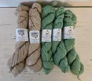 Lot of 5 Bellasera Alpaca Yarn 80/20 Huacaya/Merino Rainforest/Moroccan Sand