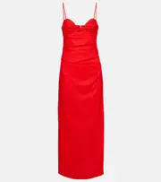 [SIR] SIR Noemi ruched linen maxi dress AU 8 red