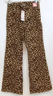 NWT 2005 Gymboree Teacher's Pet Leopard Cat Print Velveteen Pants sz 10 Flared