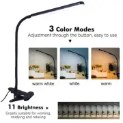 LED Desk Light Dimmable Bedside Reading Night Lamp USB Rechargeable