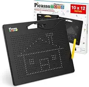 PicassoTiles Magnetic Drawing Board 12x10 inch Large 748 Bead Magnet Tablet Pad Erasable Reusable Writing Playboard STEM Toys Educational Playset Open-Ended Learning Kit Child Brain Development PTB01