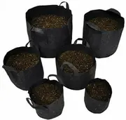 5pcs Breathable Fabric Grow Pot Pouch Root Container Plant Bag Handle 10 Gallon