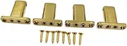Frediuo 4 String Headless Guitar Locking Nut Bass Guitar Bridge Strings Locks Compact Easy Mounting Spare Parts, Gold