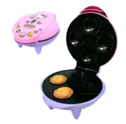 Electric Cupcake Maker Muffin Pan Pink Kitty 4 pieces Red Green Light Warning