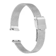 316L Stainless Steel Mesh Watch Band 13mm Quick Release Adjust Strap, Silver