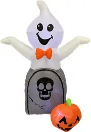 5ft Gemmy Airblown Inflatable Prototype Halloween Ghost with Tombstone #227908