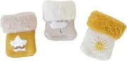 [DEBAIJIA] 3 Pairs Set Baby Etra Thick Warm Winter Socks Kids Fluffy Fleece Booties Cuff Socks, 0-5 Years Anti-slip Slipper Socks Newborn Boys Girls Soft Cute Cartoon Socks Birthday Gift
