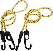GANAZONO 2Pcs Adjustable Bungee Cord with Hooks for Luggage Fixing Elastic Straps for Motorcycles Bicycles Scooters Durable Reliable Tie Downs for Securing Heavy Loads