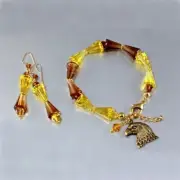 14k gold filled bracelet earrings set made with Swarovski crystal Artemis beads