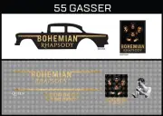 HotWheels(1/64),55Gasser "Bohemian Rhapsody" Waterslide,PrintedWhiteFirst,Decals